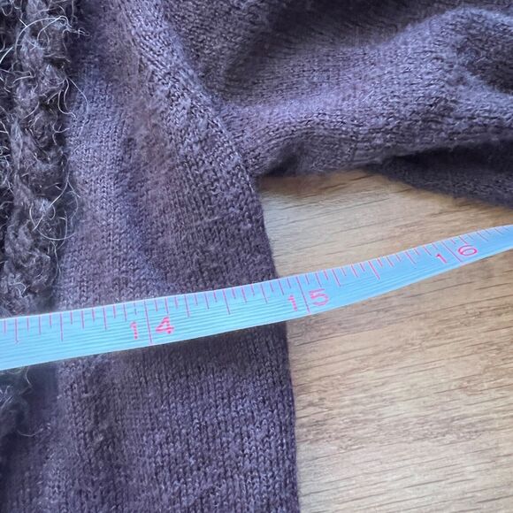 Anthropologie Leifsdottir Cardigan Sweater Size XS Brown Chunky Crochet Trim - Picture 5 of 10